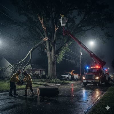Image of a professional stump grinding machine in action